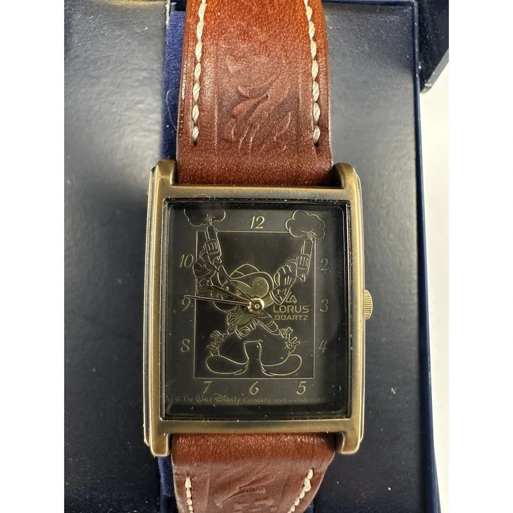 Disney Lorus V515-5150 New‎ Battery Mickey Mouse Cowboy Tank Watch 24MM Rare U